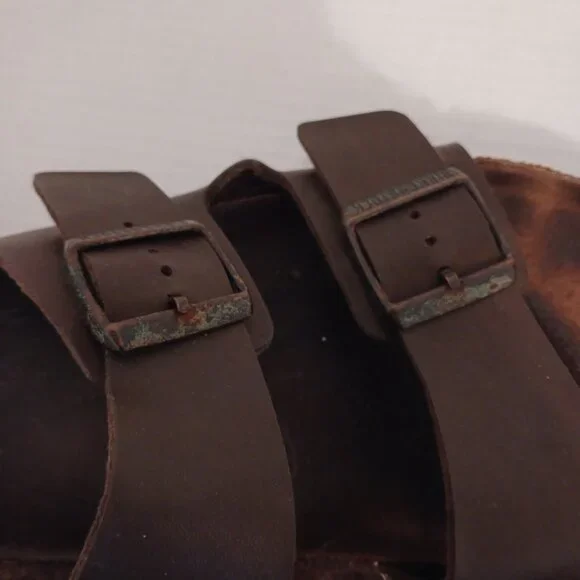 Birkenstock Double Strap Sandals Brown 11-11.5 in Long - Picture 10 of 13